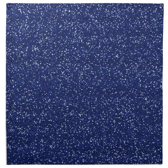Sparkly Royal Blue & Silver Glitter Napkin (Front)