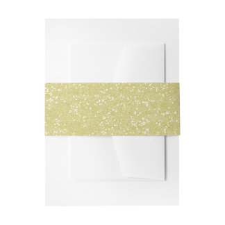 Sparkly Sandy Gold Glitter Invitation Belly Band