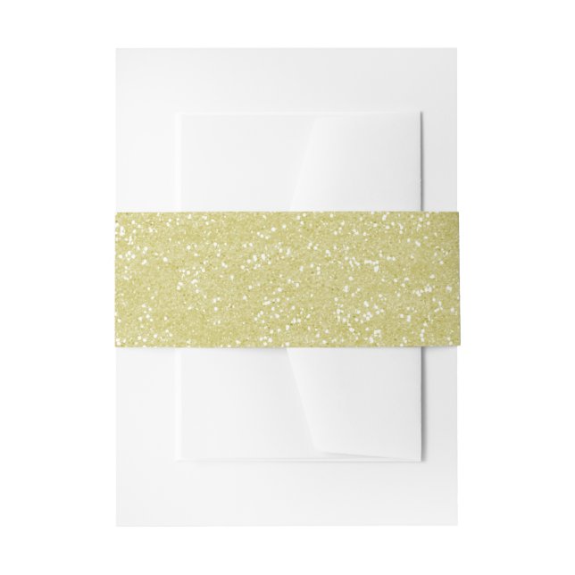 Sparkly Sandy Gold Glitter Invitation Belly Band (Front Example)
