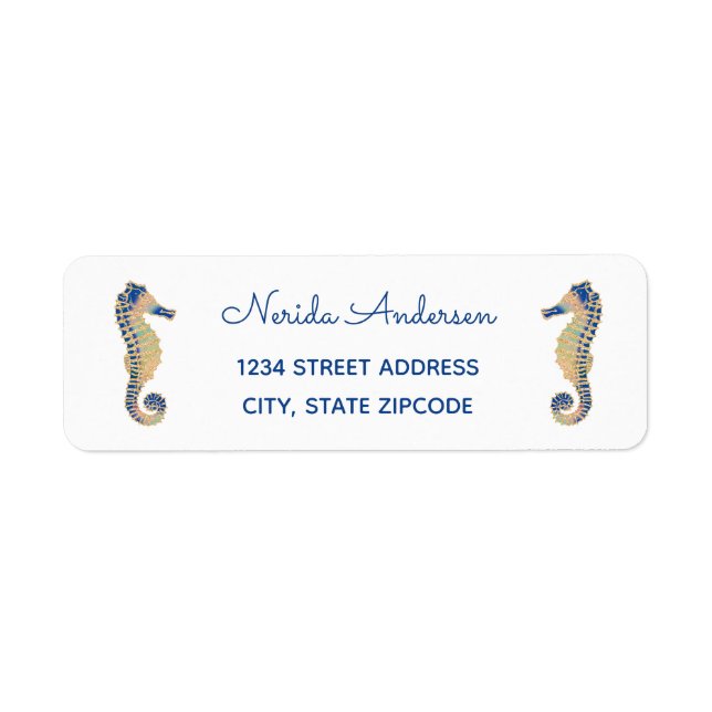 Sparkly Seahorse Address Label (Front)