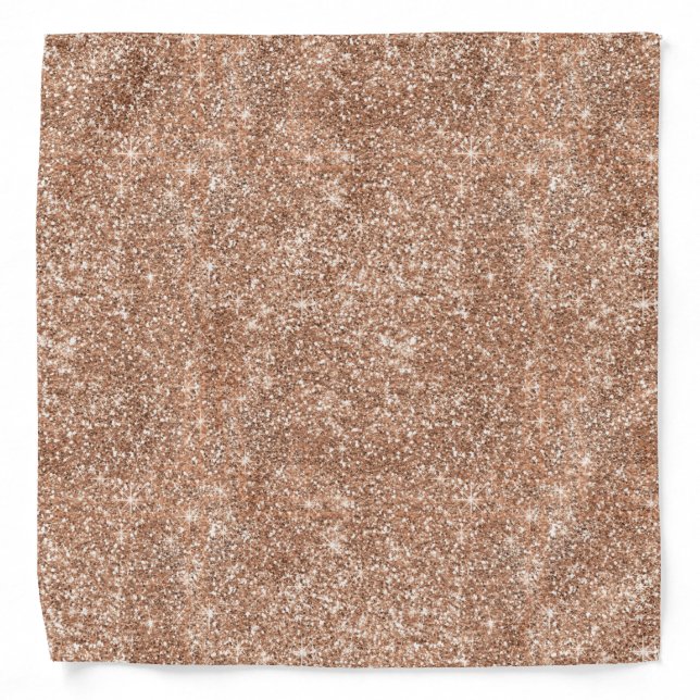 Sparkly Shiny Glitter Rose Gold Bandana (Front)