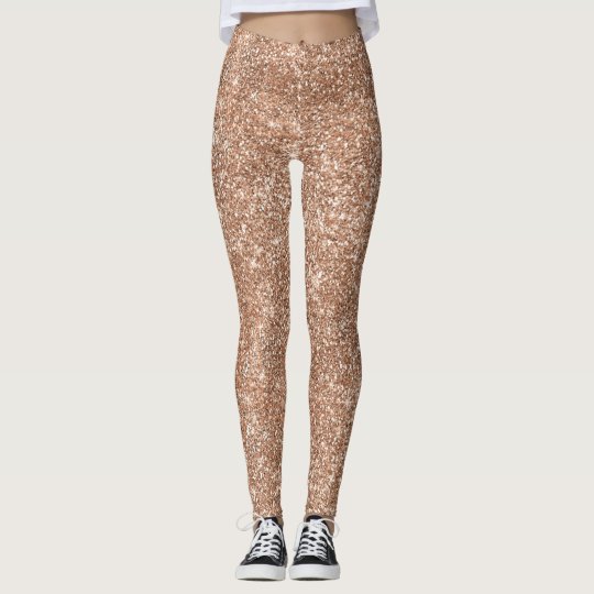 Sparkly Shiny Glitter Rose Gold Leggings | Zazzle.com