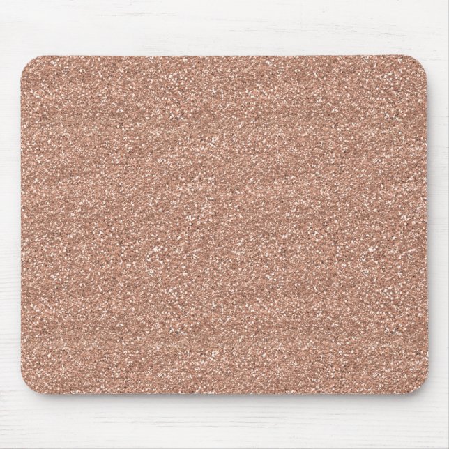 Sparkly Shiny Glitter Rose Gold Mouse Pad (Front)