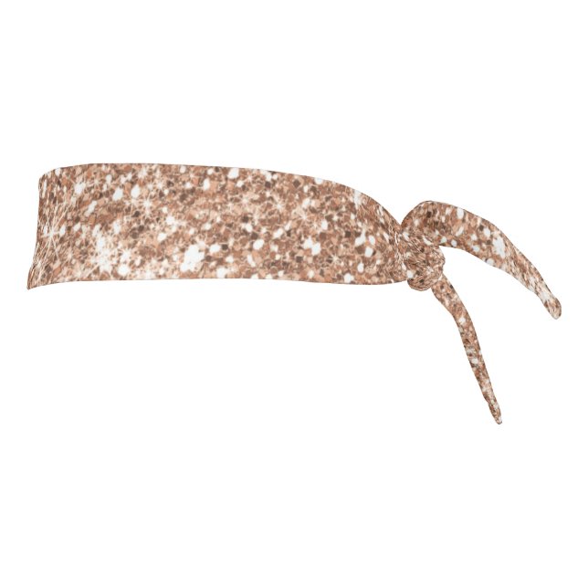 Sparkly Shiny Glitter Rose Gold Tie Headband (Rotate 90)