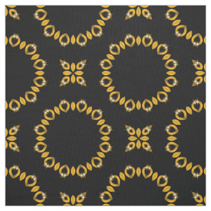 Sparkly Shiny Luxury Elegant Gold & Black Pattern Fabric