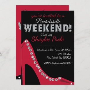 Sparkly Shoe, Bachelorette Party Invitations