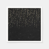 Sparkly Shooting Stars Black Chic Engagement Party