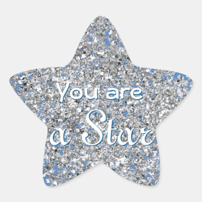 Sparkly Silver Affirmation Star Sticker (Front)