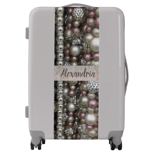 Sparkly Silver and Pink Stringed Beads          Luggage