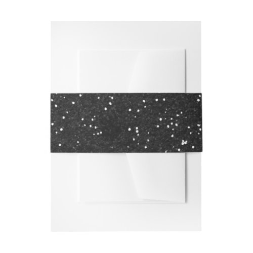 Sparkly Silver  Black Glitter Invitation Belly Band