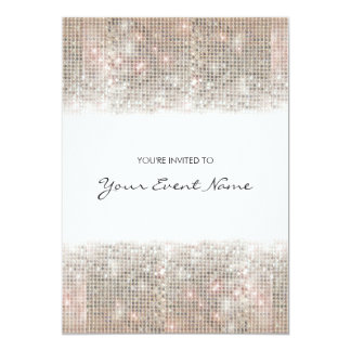 Sparkly Silver Faux Sequins Festive Party Card