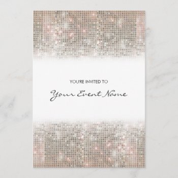Sparkly Silver Faux Sequins Festive Party Invitation by pixiestick at Zazzle