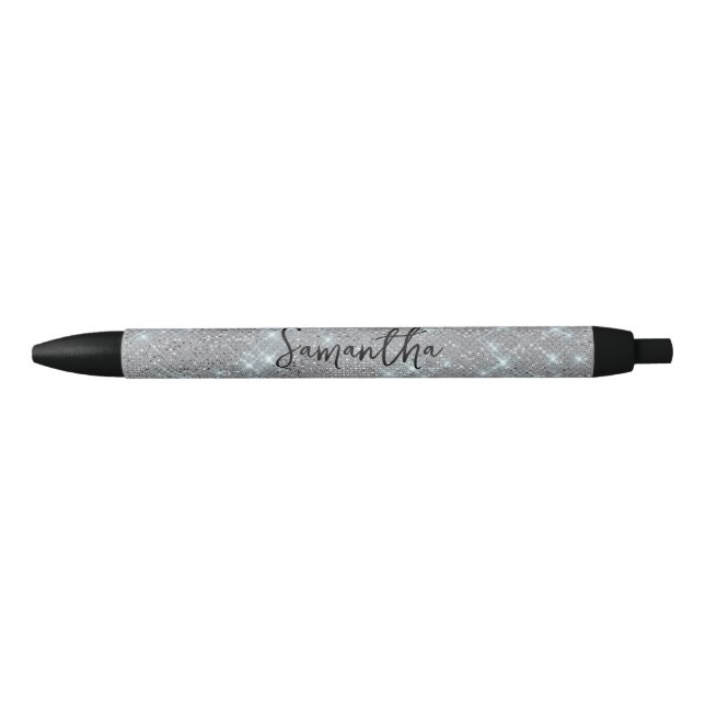 Sparkly Silver Glam Name Pen (Front)