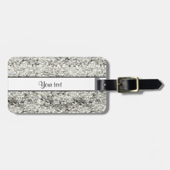 Sparkly Silver Glitter Luggage Tag by kye_designs at Zazzle