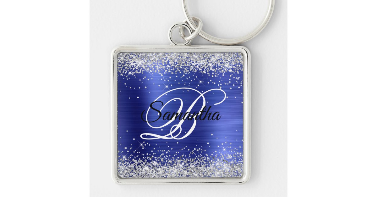 Glitter Monogram Keychain Monogram Keychain Monogram 