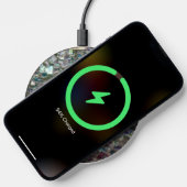 Sparkly silver gray mosaic glitter Monogram Wireless Charger (Phone)