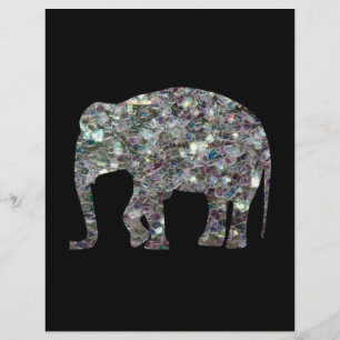 Sparkly silver mosaic glitter Elephant Flyer