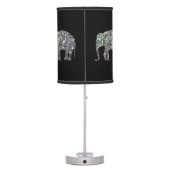 Sparkly silver mosaic glitter Elephant Table Lamp (Back)