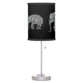 Sparkly silver mosaic glitter Elephant Table Lamp (Left)