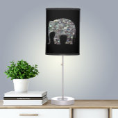 Sparkly silver mosaic glitter Elephant Table Lamp