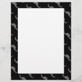 Sparkly silver mosaic Mustache pattern paper (Front)