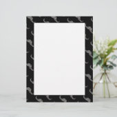 Sparkly silver mosaic Mustache pattern paper (Standing Front)