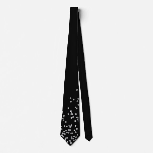Sparkly Silver Sparkles Neck Tie (Front)