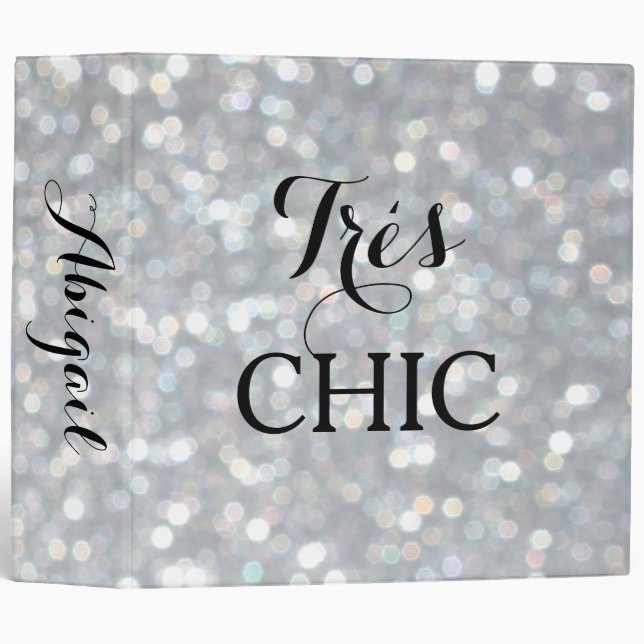 Sparkly Silver Very Chic Binder (Front/Spine)
