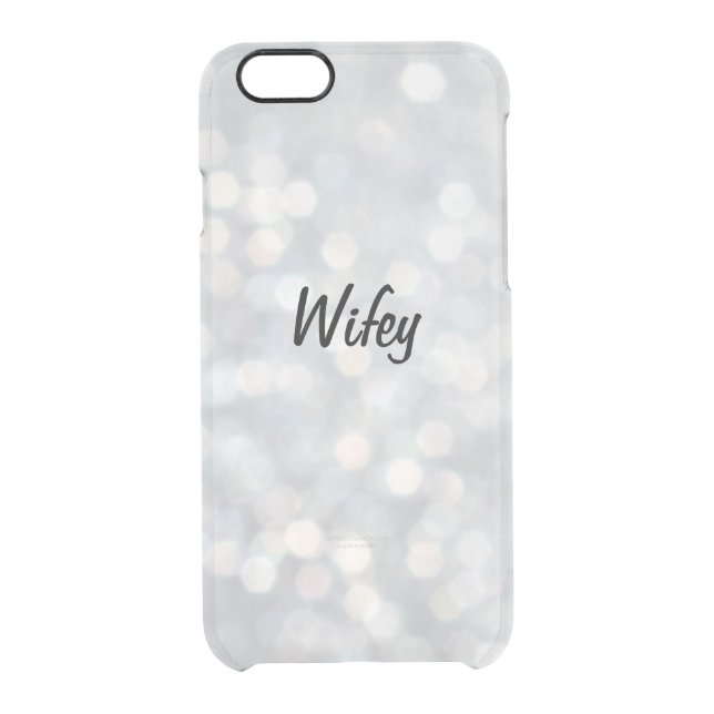 Sparkly Silver Wifey iPhone 6/6s Case (Back)