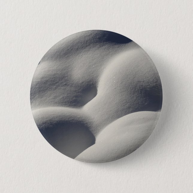 Sparkly Snow Mounds Abstract Nature Button (Front)