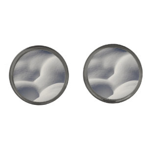 Sparkly Snow Mounds Abstract Nature Cufflinks