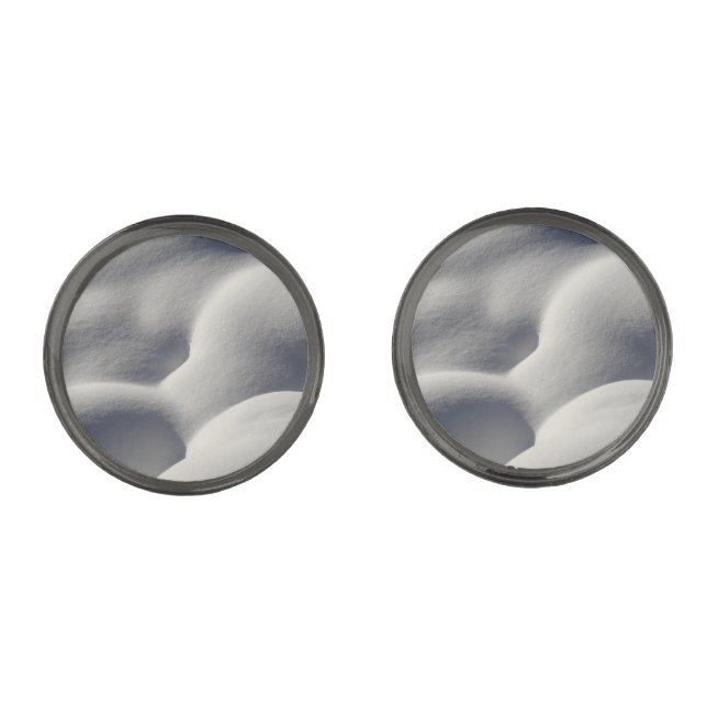 Sparkly Snow Mounds Abstract Nature Cufflinks (Front)
