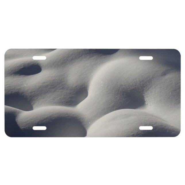 Sparkly Snow Mounds Abstract Nature License Plate (Front)