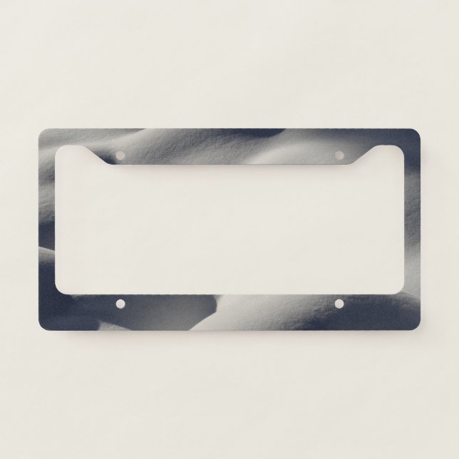 Sparkly Snow Mounds Abstract Nature License Plate Frame (Front)