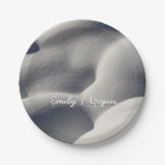 Sparkly Snow Mounds Abstract Nature Paper Plates