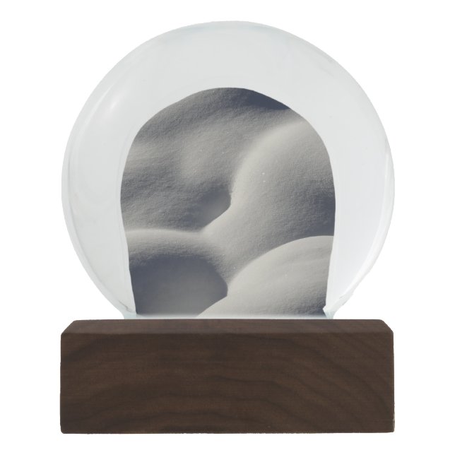 Sparkly Snow Mounds Abstract Nature Photography Snow Globe (Front)