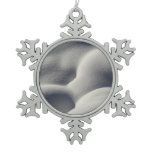 Sparkly Snow Mounds Abstract Nature Photography Snowflake Pewter Christmas Ornament