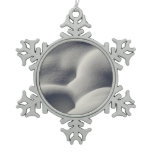 Sparkly Snow Mounds Abstract Nature Snowflake Pewter Christmas Ornament