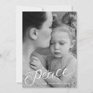 sparkly snow peace holiday card