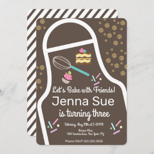 Sparkly Sprinkle Cupcake Decorating Birthday Invitation