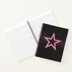 Sparkly Star Baby Pink pretty Notebook