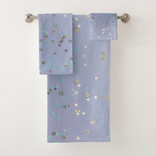 Sparkly stars bath towel set