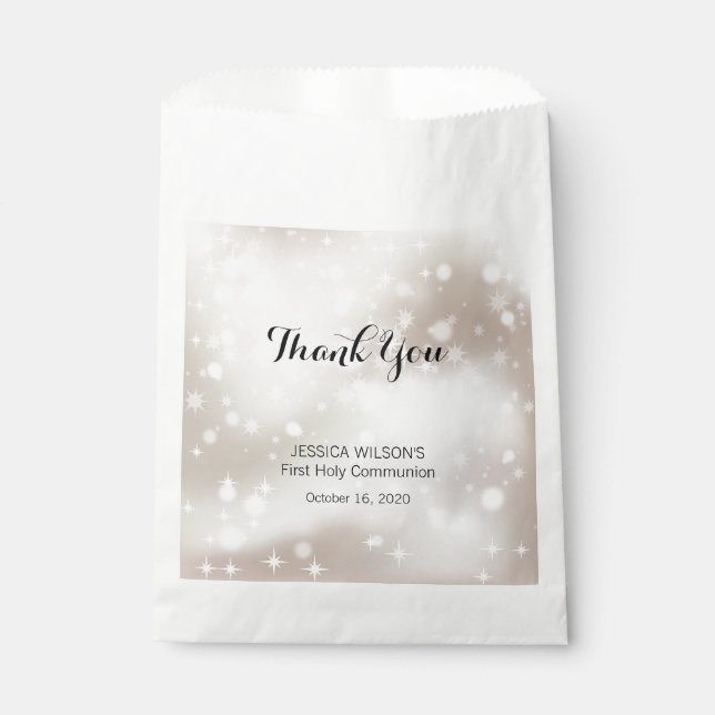 Sparkly Stars First Holy Communion Favor Bag (Front)