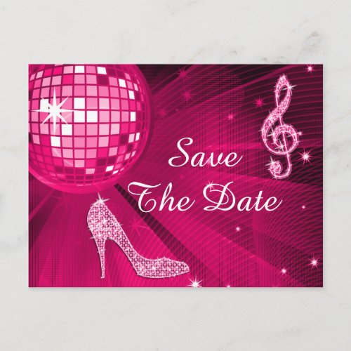 Sparkly Stiletto Heel 15th Birthday Save The Date Announcement Postcard