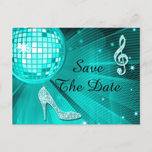 Sparkly Stiletto Heel 15th Birthday Save The Date Announcement Postcard