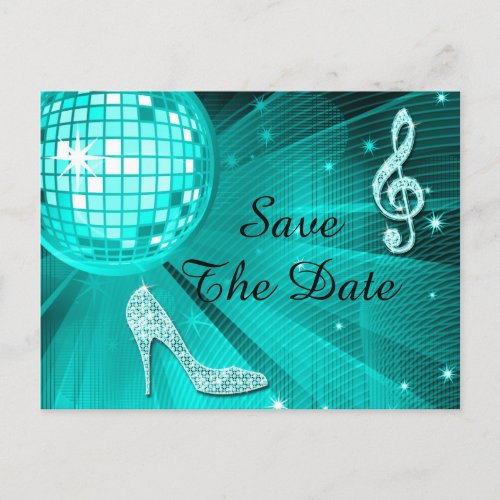 Sparkly Stiletto Heel 17th Birthday Save The Date Announcement Postcard