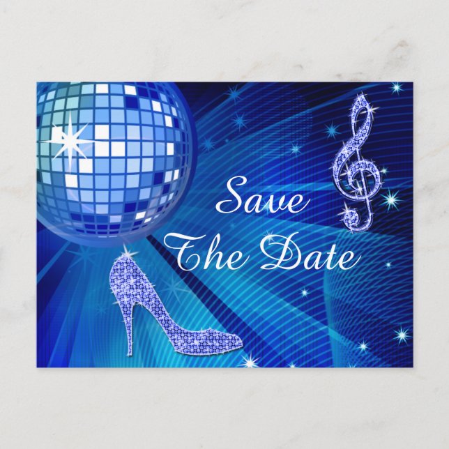 Sparkly Stiletto Heel 30th Birthday Save The Date Announcement Postcard (Front)