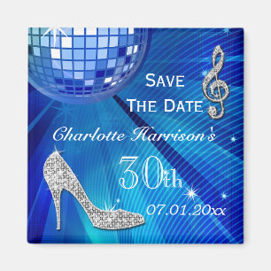 Sparkly Stiletto Heel 30th Birthday Save The Date Magnet