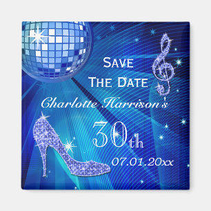 Sparkly Stiletto Heel 30th Birthday Save The Date Magnet