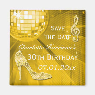 Sparkly Stiletto Heel 30th Birthday Save The Date Magnet